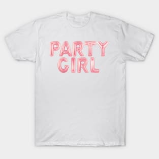 Party Girl Rose Gold Foil Balloons Fun Chic College Dorm Vibes T-Shirt